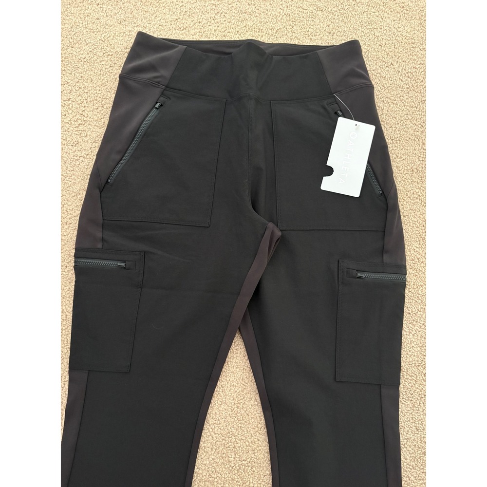 Athleta Women Headlands Hybrid Cargo Tight Size 12 Black Hiking Trekking Pants - Picture 3 of 13